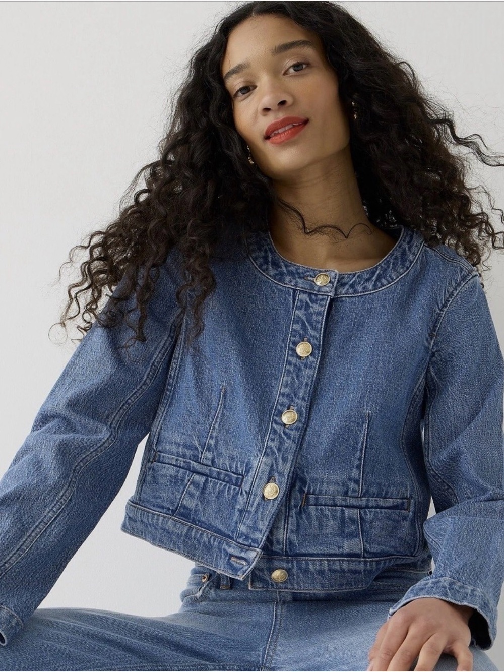 NEW J . Crew denim crop Louisa jean jacket size 2